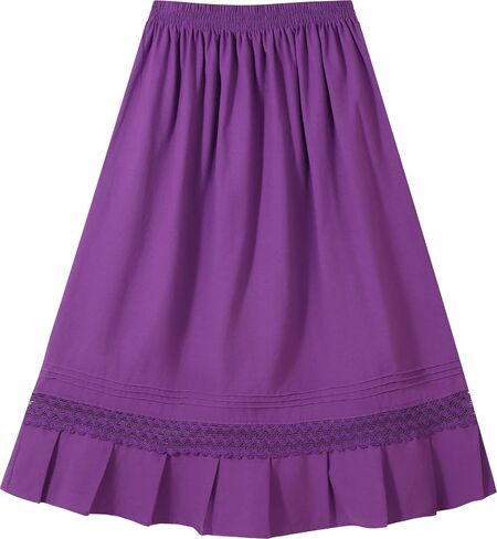 YZXDORWJ Mexican Skirt for Women Fiesta Theme Party Skirt Maxi Lace Traditional Dannce Dress Cinco de Mayo Skirt in Saudi Arabia