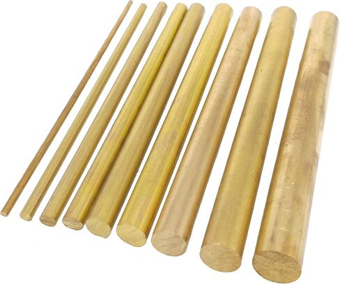 9pcs 2mm-10mm Dia. 100mm Long H59 Brass Bar Round Rod Cylinder Assortment Kit in Kuwait