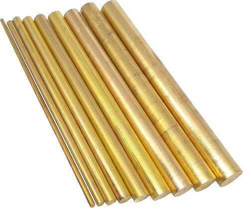 9pcs 2mm-10mm Dia. 100mm Long H59 Brass Bar Round Rod Cylinder Assortment Kit in Kuwait