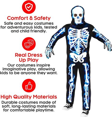Morph Electric Skeleton Costume Kids Skeleton costume Boys Skeleton Costume For Kids Boys Skeleton Halloween Costume For Kids in Kuwait