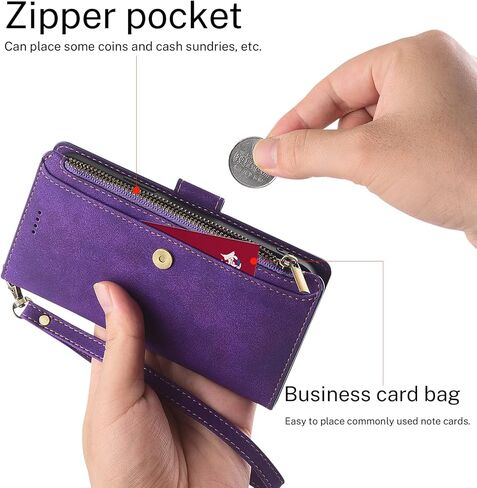 Antsturdy Samsung Galaxy S10+ /S10 Plus Wallet case with Card Holder for Women Men,Galaxy S10+ /S10 Plus Phone case RFID Blocking PU Leather Flip Cover with Strap Zipper Credit Card Slots,Wine Red in Saudi Arabia