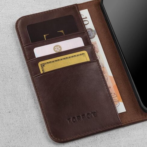 TORRO Leather Case Compatible with iPhone 11 – Genuine Leather Wallet Case/Cover with Card Holder and Stand Function (Black) in Saudi Arabia