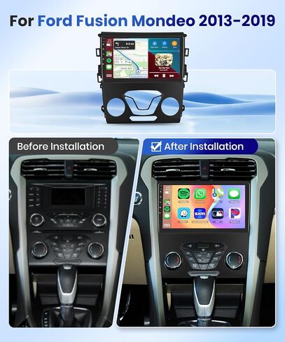 【2+64G】 for Ford Fusion Mondeo 2013-2019 Android 13 Car Radio Stereo, Wireless Carplay Android Auto 9"Touch Screen Bluetooth Car Audio Receiver Support GPS WiFi Backup Camera FM/RDS HiFi SWC in Saudi Arabia