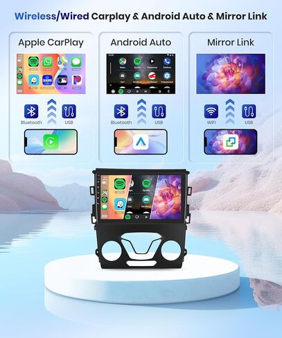 【2+64G】 for Ford Fusion Mondeo 2013-2019 Android 13 Car Radio Stereo, Wireless Carplay Android Auto 9"Touch Screen Bluetooth Car Audio Receiver Support GPS WiFi Backup Camera FM/RDS HiFi SWC in Saudi Arabia