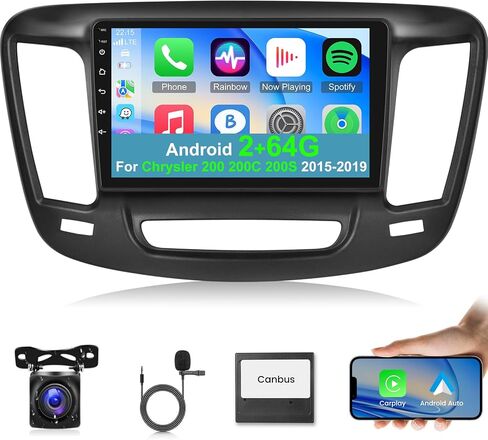 [2+64G] Android 13 Car Radio for Chrysler 200 200C 200S 2015-2019 - Wireless Carplay and Android Auto - 9 Inch Touchscreen Car Stereo with Hi-Fi/WiFi/GPS/SWC + AHD Backup Camera in Saudi Arabia