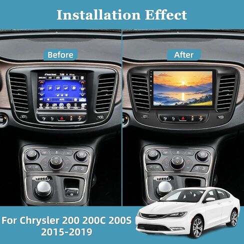 [2+64G] Android 13 Car Radio for Chrysler 200 200C 200S 2015-2019 - Wireless Carplay and Android Auto - 9 Inch Touchscreen Car Stereo with Hi-Fi/WiFi/GPS/SWC + AHD Backup Camera in Saudi Arabia