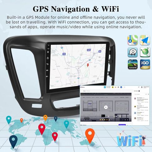 [2+64G] Android 13 Car Radio for Chrysler 200 200C 200S 2015-2019 - Wireless Carplay and Android Auto - 9 Inch Touchscreen Car Stereo with Hi-Fi/WiFi/GPS/SWC + AHD Backup Camera in Saudi Arabia