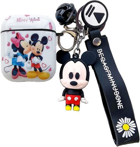 OINbxw for Airpod Case Cover, Airpod Case Personalized Custom with Lanyard Keychain Cool Cartoon Cute Anime Design Series Airpod Case for Women Girls Wireless Airpod 2 Case (Mickey) in Saudi Arabia