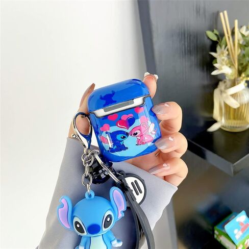 OINbxw لتغطية حافظة Airpod، حافظة Airpod مخصصة مع سلسلة مفاتيح قصيرة، حافظة Airpod من سلسلة تصميم الرسوم المتحركة اللطيفة للنساء والفتيات، حافظة Airpod 2 اللاسلكية (ميكي) in Kuwait