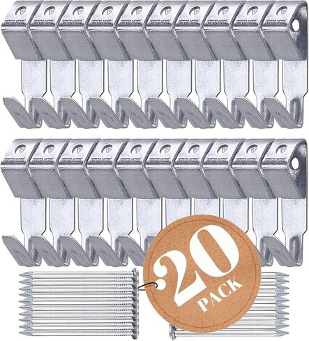 Performore 20 Pack of Heavy Duty Picture Hanging Hooks with Nails, 100lbs Picture Hanging Kit Hardware for Canvas, Plaster Wall Hook Hangers, Hanging Pictures, Mirrors at Home and Office Decorations in Saudi Arabia