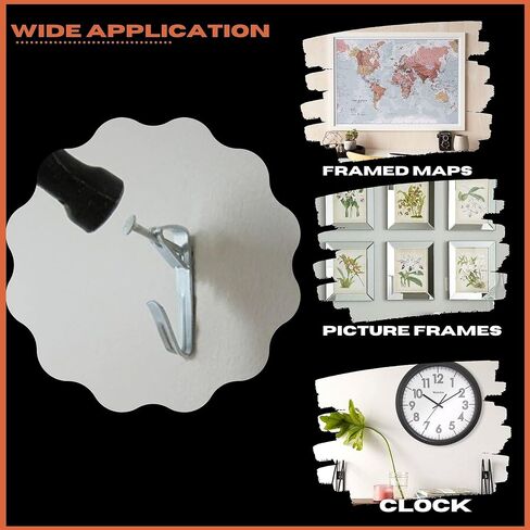Performore 20 Pack of Heavy Duty Picture Hanging Hooks with Nails, 100lbs Picture Hanging Kit Hardware for Canvas, Plaster Wall Hook Hangers, Hanging Pictures, Mirrors at Home and Office Decorations in Saudi Arabia