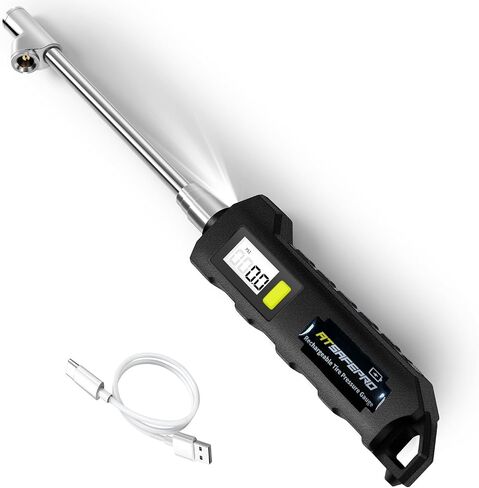 Digital Tire Pressure Gauge 150 PSI,Chrome Plated Steel Dual Head Tire Pressure Gauge with Backlight LCD and Flashlight, Rechargeable Tire Pressure Gauge for Semi, Truck, RV and Cars in Saudi Arabia