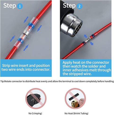400PCS Welding Seal Wire Connector and Heat shrinkable Tube Sleeve Box， Heat Shrink Butt Connectors, Waterproof and Insulated Electrical Wire Terminals, Terminal Block and Heat Shrink Tube kit in Saudi Arabia