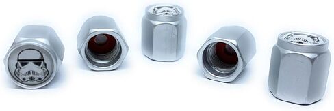 Imperial Soldier Stormtrooper Tire Valve Stem Caps (5 Pack) | Dust Proof with O Rubber Seal Outdoor All-Weather Leak-Proof Air Protection Universal Covers for Cars SUVs Trucks (Silver), S in Saudi Arabia