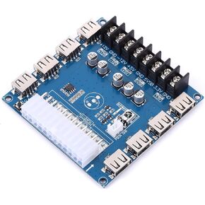 24 Pins ATX Power Supply Breakout Board Module Adapter Power Connector Support 3.3V/5V/12V 1.8V-10.8V