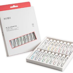 HIMI Gouache Paint Tube Set -24 Colors 12ml, with Rich Pigments, Gouache paint Non-Toxic, suitable for Beginners, Artists, and Hobby Painters. Beautiful Gifts for Art Supplies Painting（24 colors）