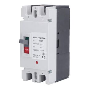 Mini Circuit Breaker, 2P 500V 160A DC Disconnect Switch Solar PV System Isolator Overcurrent Moulded Case for Solar Photovoltaic Systems SGM1-250Z/2300