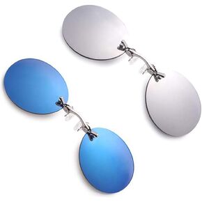 2 Pack Retro Round Clip On Nose glasses Matrix Morpheus Movie rimless sunglasses