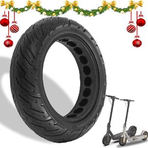 10 Inch Scooter Tire, 10x2.5 60/70-6.5 Solid Rubber Tire Fit for Ninebot Max G30P G30LP G2~Gotrax G4 G5 G6 GMAX Ultra~Hiboy Max 3 Scooter, Anti‑Explosion Solid Hole Tyre