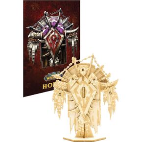 مجموعة ألغاز ونماذج خشبية ثلاثية الأبعاد من World of Warcraft Horde (19 قطعة) مع ملصق حصري - قم ببناء وتلوين لعبة فيديو ثلاثية الأبعاد خاصة بك، لا تحتاج إلى غراء أو أدوات - هدية WOW Gamer للمراهقين والبالغين، 12+