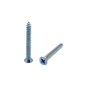 100 Qty #4 x 1" Flat Head Zinc Coated Phillips Head Wood Screws (BCP79)