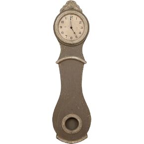 Creative Co-Op Distressed Grey Wood Grandfather Style Wall Clock
