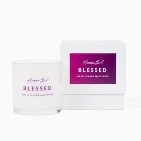 Sweet Mango Happiness Candle | Soy Wax Premium Candle in Glass Jar | Highly- Scented | 9oz 70 Hours Burn | Aromatherapy