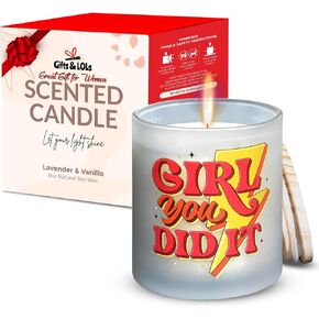 Graduation Candle 2024 - College Graduation Gifts for Women - Women High School Graduation Gifts - Best Gifts Class of 2024 Senior Graduation Gifts for Her - Vanilla and Lavender Soy Candle