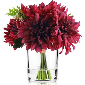 15Pcs Babys Breath Artificial Flowers in Vase, Fake Babies Breath Flowers Bouquets with Vase and Faux Water Gypsophila Arrangements Plastic Flower for Home Office Decoration