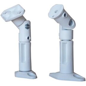 VideoSecu 2 White Universal Satellite Speaker Mounts/Brackets for Walls and Ceilings BS3 (White, 2 Pack)