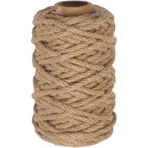 Vivifying 5mm Jute Rope, 98 Feet Strong Natural Jute Twine for Crafts, Cat Scratching Post, Garden Plants, Bundling and Hanging (Brown)