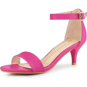 Perphy Open Toe Ankle Strap Kitten Heel Sandals for Women