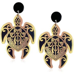 Creative Cute Bohemian Colorful Acrylic Big Animal Sea Turtle Dangle Drop Stud Earrings for Women Girls Animal Lovers Statement Animals Jewelry Gifts
