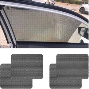 4 PCS Car Side Window Sunshade, 16.5"×15" Static Cling Auto Shade Sticker for UV, Heat, Glare & Privacy Protection, Reusable Vehicle Window Film Shade, Car Accessories
