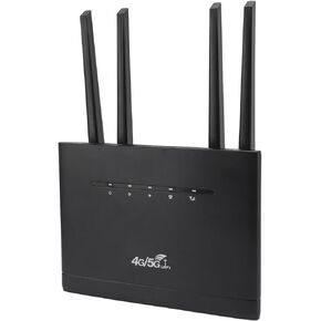 Unlocked 4G LTE Modem Router, 300Mbps Mobile Hotspot SIM Card Slot, 5dBi High Gain Antennas, 4G LTE Router for Home Office (US Plug)