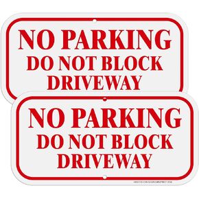 No Parking Sign, Do Not Block Driveway Sign,2 Pack- 12" x 6"Heavy Duty Reflective Aluminum, Rust Free .40 Aluminum,FadeResistant, UV Protected,Weatherproof,Easy to Mount