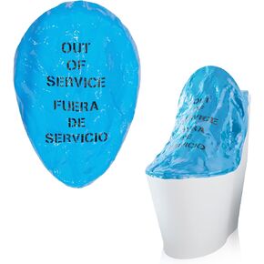 AMZ Pack of 10 Polypropylene Blue Out of Service Covers 36". PP+PE Multipurpose Highly Visible Covers for Kitchen Equipment, Commodes, Drinking Fountains. Warning Cover Signs. English Spanish Print