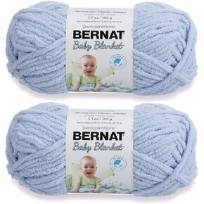 Bernat Baby Blanket Yarn-Baby Blue 2 3.5 ounces skeins