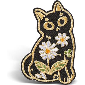 Embroidered Patches, Cartoon Cute Cat Iron On Patch Embroidered Badge Appliques Repair Patch DIY Clothes Accessories for Backpacks Jackets Jeans(Cat)