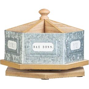 Rae Dunn Pencil Holder Cup - Spinning Metal Pen and Office Supplies 6 Compartment Desktop Organizer Caddy for Office Accessories - Great for Home, School, Classroom, Work - Round Design in Saudi Arabia