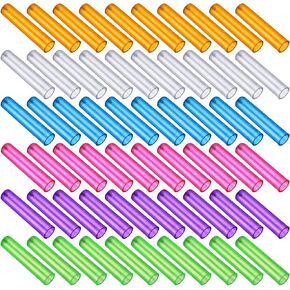 60 Pieces Pencil Caps, Plastic Pencil Tip Protector Cover Colorful Pencil Extender Holders Cute Stationery Supplies for Student School Office, 6 Colours