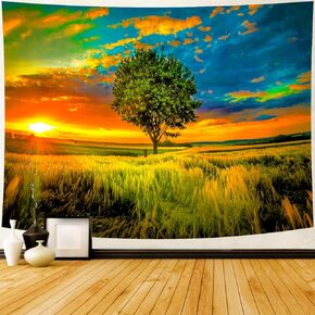 Delur Forest Tapestry Galaxy Moon Stars Tapestry Night Space Starry Sky Tapestry Aesthetic Tree Nature Landscape Tapestry Wall Hanging Psychedelic Tapestry for Bedroom Living Room Decor (51.2" x 59.1")