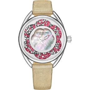 ساعات ستاهرلينغ الأصلية للنساء مع مينا من عرق اللؤلؤ وخاتم زهرة كريستال - ساعة رسمية انالوج 995 ساعات يد ليلي للنساء - مجموعة ساعات للسيدات in Kuwait