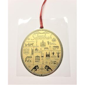 Savannah Georgia Ornament Brass City Landmarks (Poly Bag)
