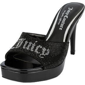 Juicy Couture Women's Stiletto Heels Sandals Fashion Open Toe Slip-On Slides Heel - Cushioned Casual Slippers