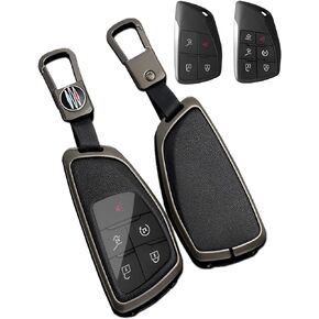 for Chevy GMC Key Fob Cover Case Metal Shell Car Smart Keys Protect Compatible 2021 2022 2023 Chevrolet Sierra Silverado Tahoe Buick (P-XFLGqh-Black) in Saudi Arabia