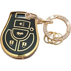 For Nissan Key Fob Shell Keyless Remote Key With Keychain Fit for Nissan Sentra Rogue Cube Juke Versa NV (Pink-Gold)