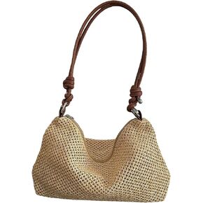 Verdusa Women's Straw Hobo Shoulder Bags Woven Tote Handbag Summer Crochet Purse