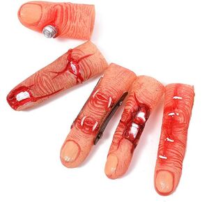 Fake Finger Cover Realistic Severed Body Parts Fingers Novelty Gag Props for Halloween, Haunted House, Theater, Parties Tricks 5PCS