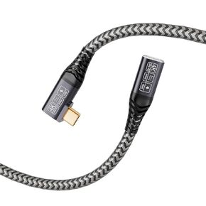 USB c Cable Short 0.8 inch Right Angle Extension, 90 Degree USB-C 3.2 Gen 2 20Gbps Male to Female Type C 4K Video Extender Cord,Compatible with USB C Hub,MacBook Pro/Air,iPad Pro,Samsung,iPhone15,VR